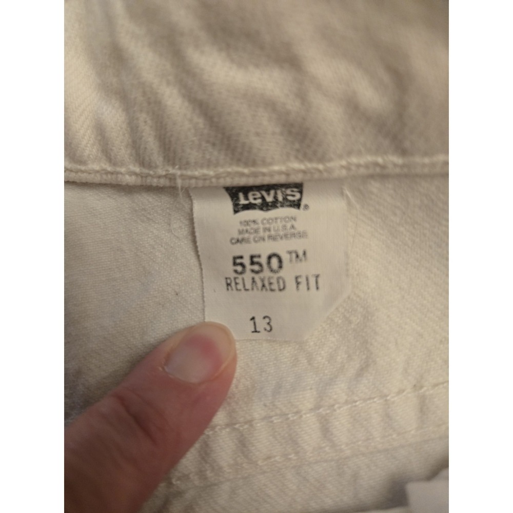 Vintage 90s Levis 550 Shorts Womens 13 White Relaxed High Rise Denim USA Made - Picture 6 of 13